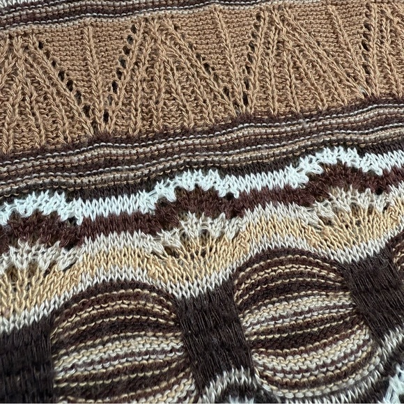 Vintage Y2K Seduction Earth Tone V Neck Knit Top - Picture 5 of 7